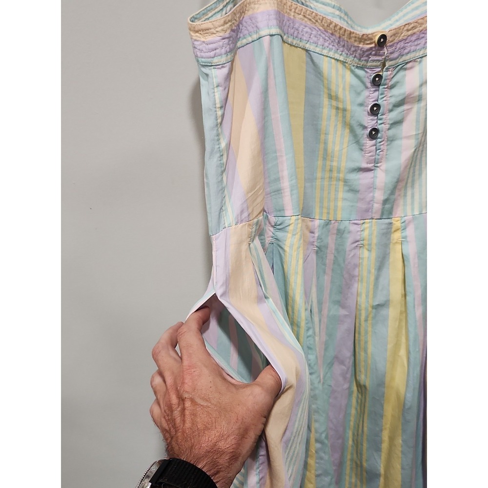 Free People NWT Dress Womens L Sundress Midi Pastel Combo C8130 Sleeveless New - Picture 13 of 13